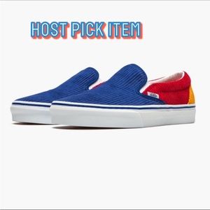 VANS classic slip on “corduroy” blue, red, orange ✨Host Pick